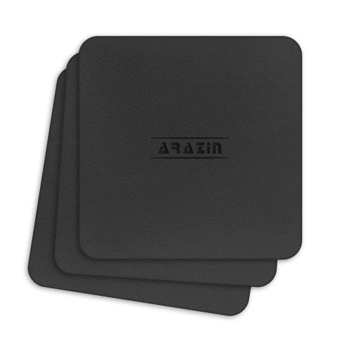 ست و مجموعه 3 عددی زیر لیوانی مربعی دوطرفه چرمی لوکس و باکیفیت آراذین مدل azc-802