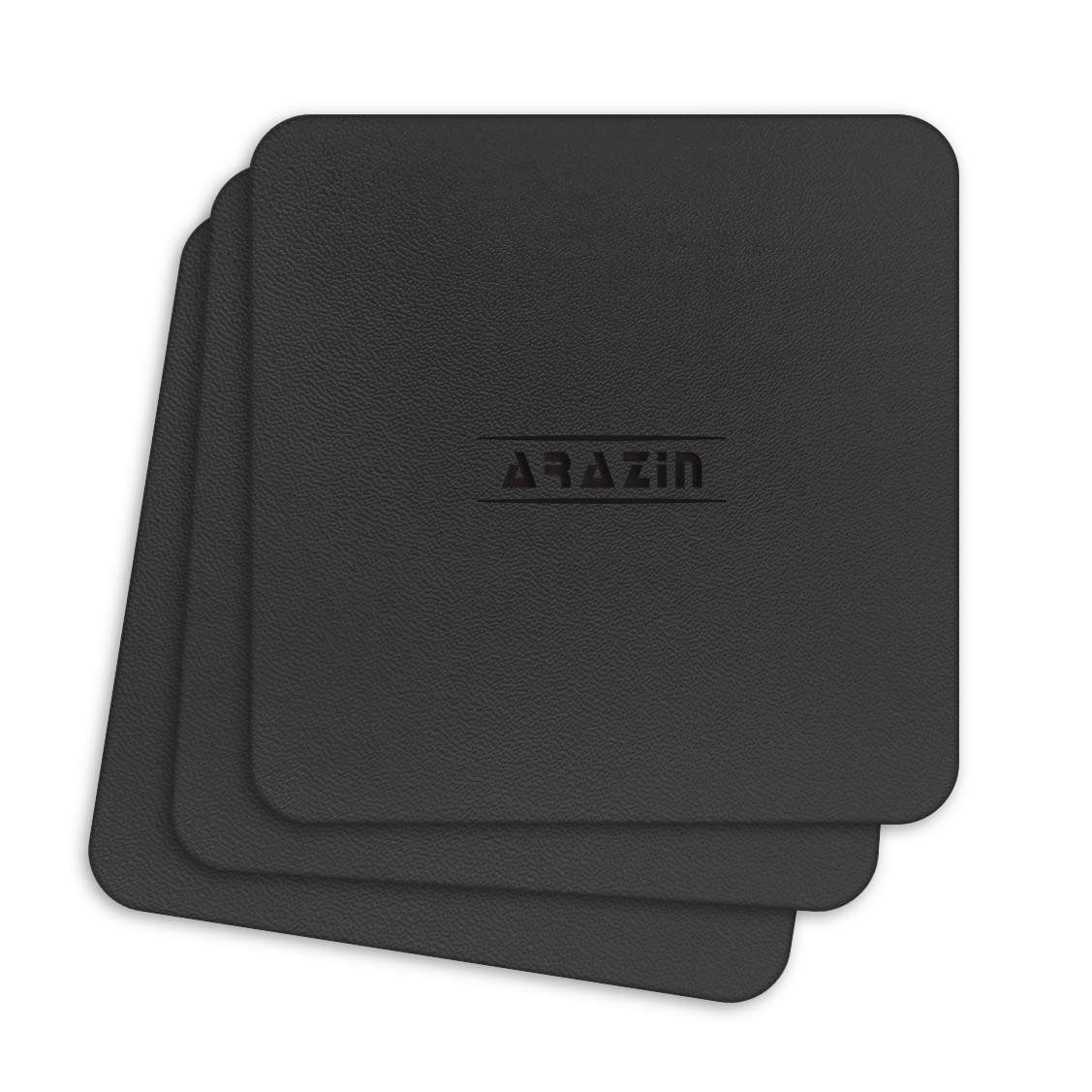 ست و مجموعه 3 عددی زیر لیوانی مربعی دوطرفه چرمی لوکس و باکیفیت آراذین مدل azc-802